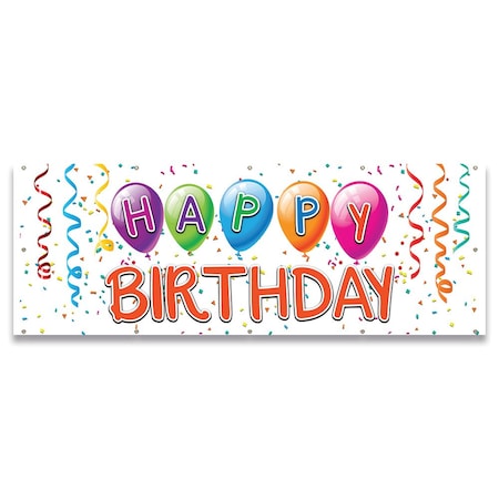 Signmission Happy Birthday1 Banner Concession Stand Food Truck Single Sided B-120-30083